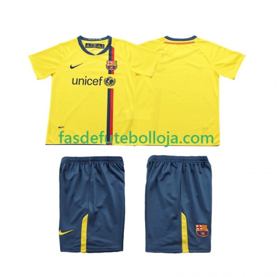 Camisola 2º Equipamento FC Barcelona 2009 2008 Manga Curta Retro ,Criança