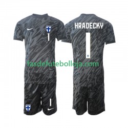 Camisola Guarda-redes 1º Equipamento Seleção Finlandesa HRADECKY 1 2024 Manga Curta ,Criança