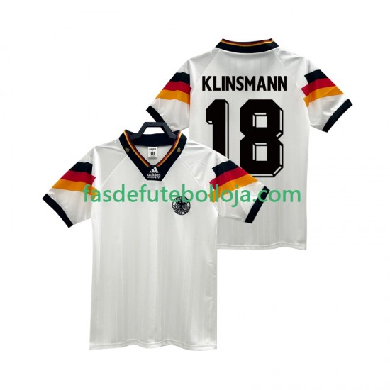 Camisola 1º Equipamento Seleção Alemã KLINSMANN 18 1992 Manga Curta Retro ,Homem
