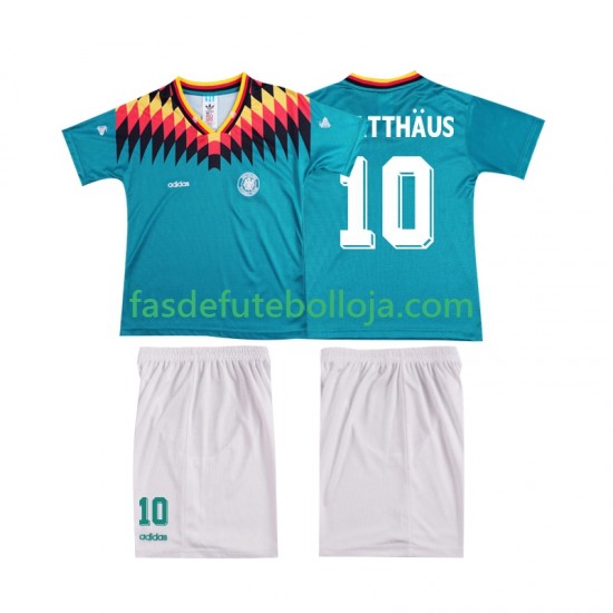 Camisola 2º Equipamento Seleção Alemã MATTHAUS 10 1994 Manga Curta Retro ,Criança