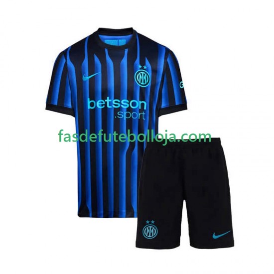 Camisola 1º Equipamento Inter de Milão 2025-2026 Manga Curta ,Criança