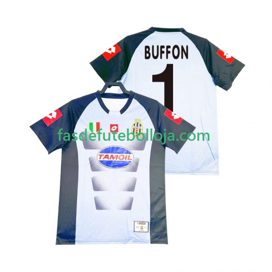 Camisola Guarda-redes 1º Equipamento Juventus Buffon 1 2002-2003 Manga Curta Retro ,Homem