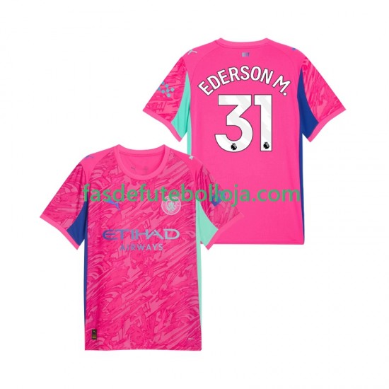 Camisola Guarda-redes 2º Equipamento Manchester City Ederson Moraes 31 2025-2026 Manga Curta ,Homem