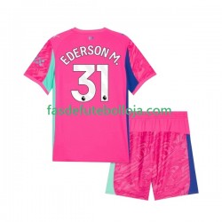 Camisola Guarda-redes 2º Equipamento Manchester City Ederson Moraes 31 2025-2026 Manga Curta ,Criança