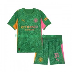 Camisola Guarda-redes 1º Equipamento Manchester City Ederson Moraes 31 2025-2026 Manga Curta ,Criança