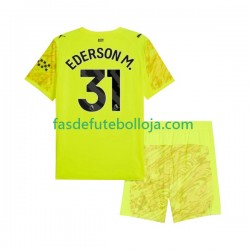 Camisola Guarda-redes 3º Equipamento Manchester City Ederson Moraes 31 2025-2026 Manga Curta ,Criança