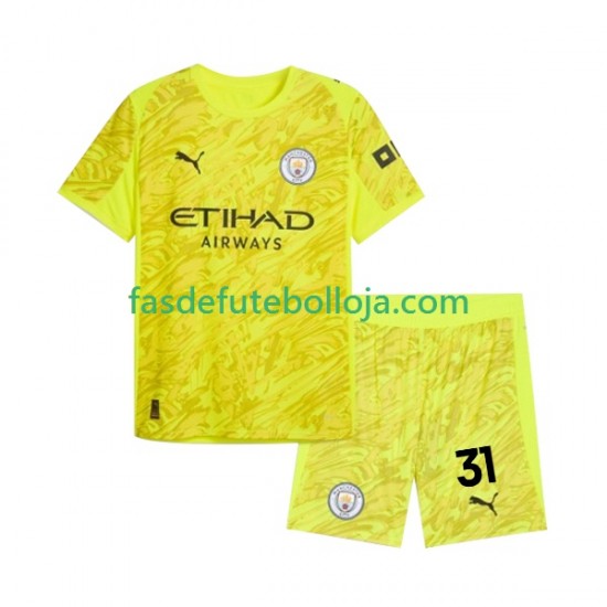 Camisola Guarda-redes 3º Equipamento Manchester City Ederson Moraes 31 2025-2026 Manga Curta ,Criança