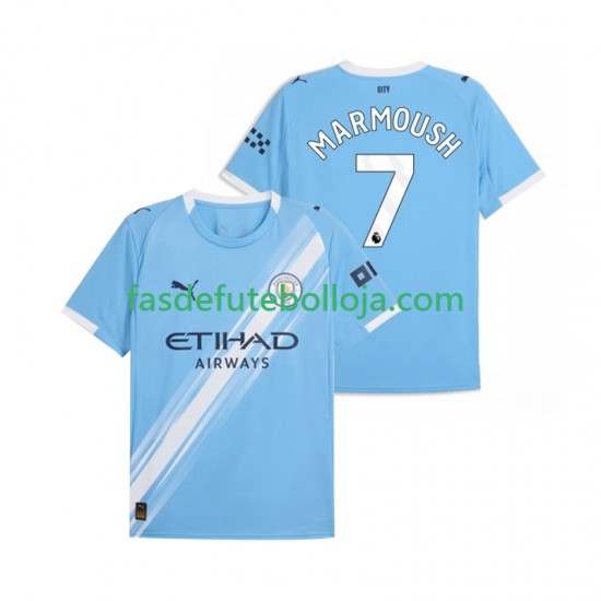 Camisola 1º Equipamento Manchester City Omar Marmoush 7 2025-2026 Manga Curta ,Homem
