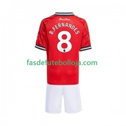 Camisola 1º Equipamento Manchester United Bruno Fernandes 8 2025-2026 Manga Curta ,Criança