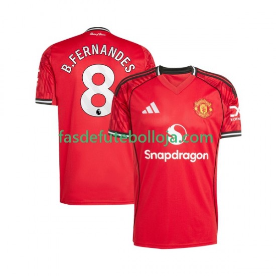 Camisola 1º Equipamento Manchester United Bruno Fernandes 8 2025-2026 Manga Curta ,Homem