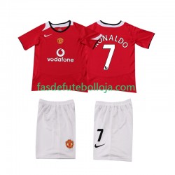 Camisola 1º Equipamento Manchester United Cristiano Ronaldo 7 2004 2006 Manga Curta Retro ,Criança