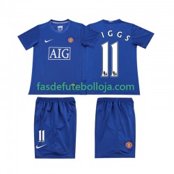 Camisola 2º Equipamento Manchester United GIGGS 11 2008 Manga Curta Retro ,Criança