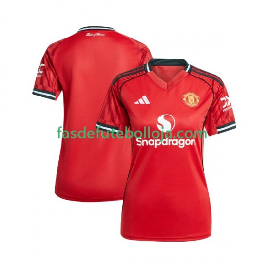 Camisola 1º Equipamento Manchester United 2025-2026 Manga Curta ,Feminina