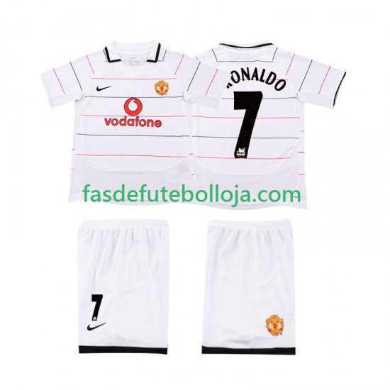 Camisola 1º Equipamento Manchester United Cristiano Ronaldo 7 2003 2005 Manga Curta Retro ,Criança