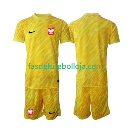 Camisola Guarda-redes 1º Equipamento Selecção Polaca 2024 Manga Curta ,Criança