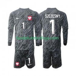 Camisola Guarda-redes 2º Equipamento Selecção Polaca Szczesny 1 2024 Manga Comprida ,Criança