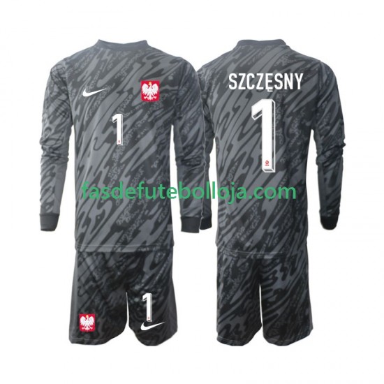 Camisola Guarda-redes 2º Equipamento Selecção Polaca Szczesny 1 2024 Manga Comprida ,Criança