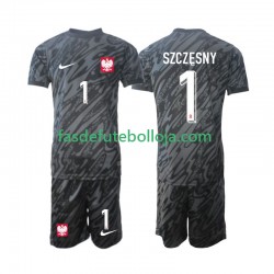 Camisola Guarda-redes 2º Equipamento Selecção Polaca Szczesny 1 2024 Manga Curta ,Criança