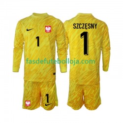 Camisola Guarda-redes 1º Equipamento Selecção Polaca Szczesny 1 2024 Manga Comprida ,Criança
