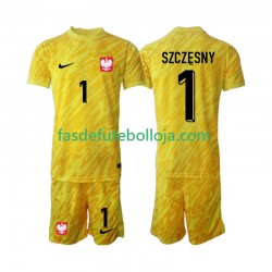 Camisola Guarda-redes 1º Equipamento Selecção Polaca Szczesny 1 2024 Manga Curta ,Criança