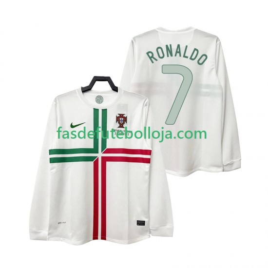 Camisola 2º Equipamento Seleção Portuguesa Cristiano Ronaldo 7 2012 Manga Comprida Retro ,Homem