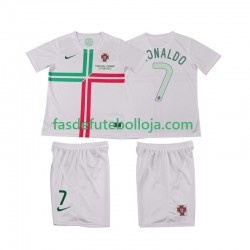Camisola 2º Equipamento Seleção Portuguesa Cristiano Ronaldo 7 2012 Manga Curta Retro ,Criança