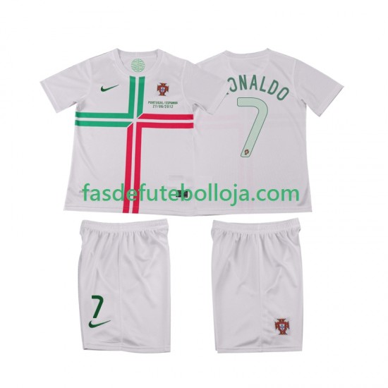 Camisola 2º Equipamento Seleção Portuguesa Cristiano Ronaldo 7 2012 Manga Curta Retro ,Criança