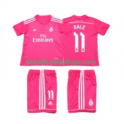 Camisola 2º Equipamento Real Madrid Bale 11 2014 2015 Manga Curta Retro ,Criança