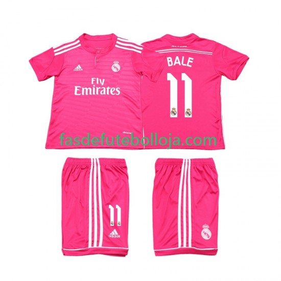 Camisola 2º Equipamento Real Madrid Bale 11 2014 2015 Manga Curta Retro ,Criança