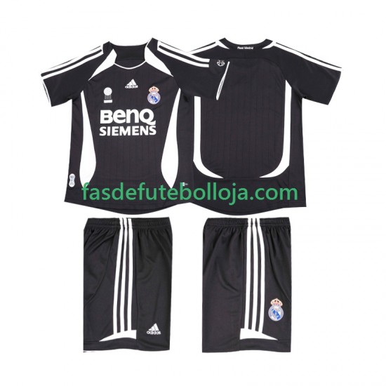 Camisola 2º Equipamento Real Madrid 2007 2006 Manga Curta Retro ,Criança