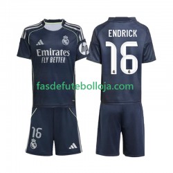 Camisola 2º Equipamento Real Madrid Endrick 16 2025-2026 Manga Curta ,Criança