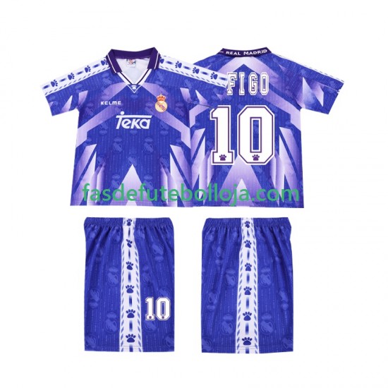 Camisola 2º Equipamento Real Madrid FIGO 10 1996-1997 Manga Curta Retro ,Criança
