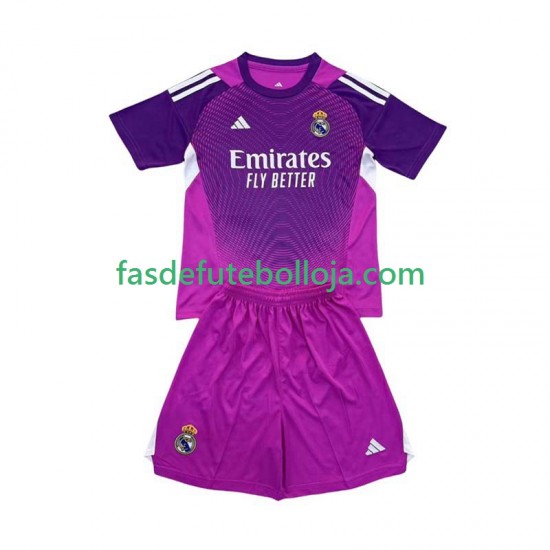 Camisola Guarda-redes 2º Equipamento Real Madrid 2025-2026 Manga Curta ,Criança