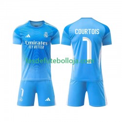 Camisola Guarda-redes 1º Equipamento Real Madrid Thibaut Courtois 1 2025-2026 Manga Curta ,Criança