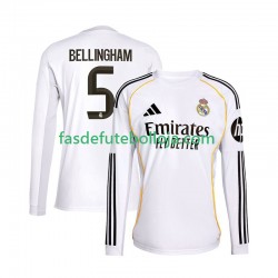 Camisola 1º Equipamento Real Madrid Jude Bellingham 5 2025-2026 Manga Comprida ,Homem