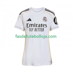 Camisola 1º Equipamento Real Madrid 2025-2026 Manga Curta ,Feminina