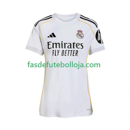 Camisola 1º Equipamento Real Madrid 2025-2026 Manga Curta ,Feminina
