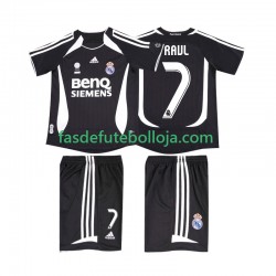 Camisola 2º Equipamento Real Madrid RAUL 7 2007 2006 Manga Curta Retro ,Criança