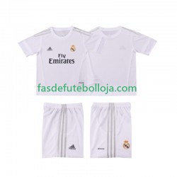 Camisola 1º Equipamento Real Madrid 2015 2016 Manga Curta Retro ,Criança