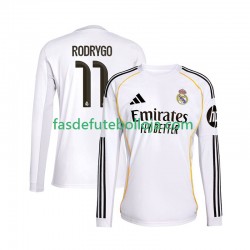 Camisola 1º Equipamento Real Madrid Rodrygo 11 2025-2026 Manga Comprida ,Homem
