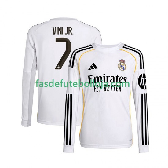 Camisola 1º Equipamento Real Madrid Vinicius Junior 7 2025-2026 Manga Comprida ,Homem