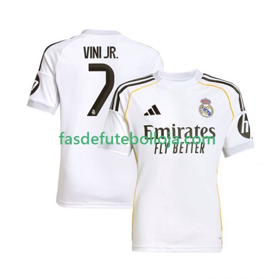 Camisola 1º Equipamento Real Madrid Vinicius Junior 7 2025-2026 Manga Curta ,Homem
