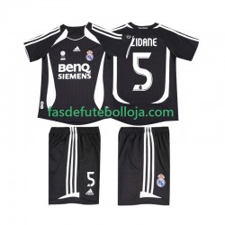 Camisola 2º Equipamento Real Madrid ZIDANE 5 2007 2006 Manga Curta Retro ,Criança
