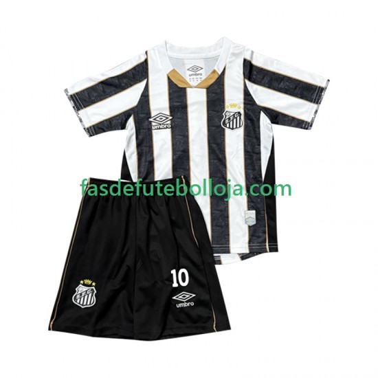 Camisola 2º Equipamento Santos FC Neymar JR 10 2025-2026 Manga Curta ,Criança