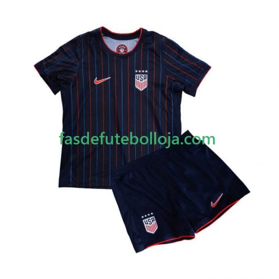 Camisola 2º Equipamento Seleção Estados Unidos 2025 Manga Curta ,Criança