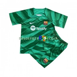 Camisola Guarda-redes 1º Equipamento FC Barcelona 2023-2024 Manga Curta ,Criança