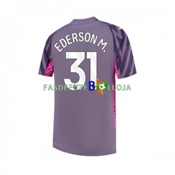 Camisola Guarda-redes 2º Equipamento Manchester City Ederson Moraes 31 2023-2024 Manga Curta ,Homem