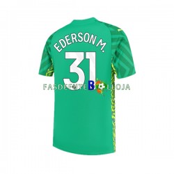 Camisola Guarda-redes 1º Equipamento Manchester City Ederson Moraes 31 2023-2024 Manga Curta ,Homem