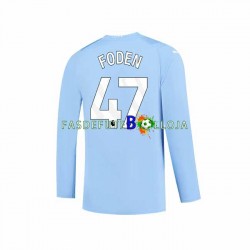 Camisola 1º Equipamento Manchester City Phil Foden 47 2023-2024 Manga Comprida ,Homem