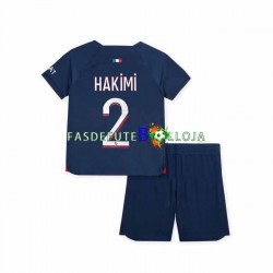 Camisola 1º Equipamento Paris Saint-Germain Hakimi 2 2023-2024 Manga Curta ,Criança